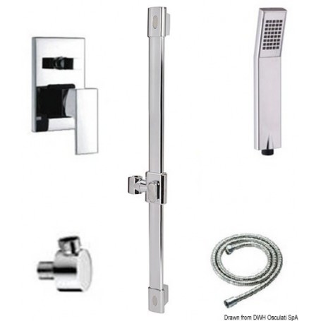 Loquet douche Square avec robinet - Osculati Douche et douchette 8033137096532 17.004.06