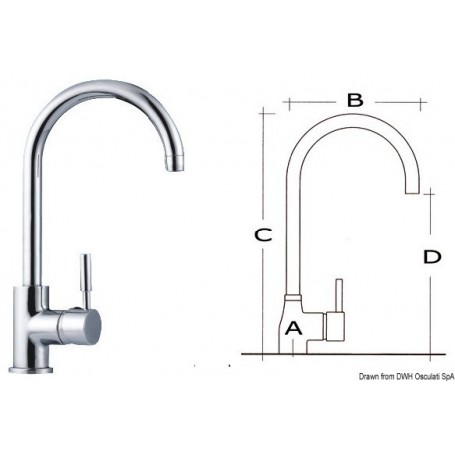 Mélangeur pivotant pour évier - Osculati Eviers Lavabos et Robinets 8033137096570 17.008.00