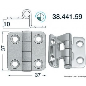 Charnières version porte-à-faux 2 mm Le lot de 4 - Osculati Charnières Haute Qualité 8033137005121 38.441.59