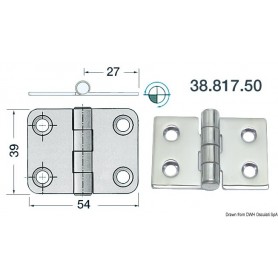 Charnières 2 mm 54x39 Le lot de 4 - Osculati Charnières Haute Qualité 8033137005657 38.817.50