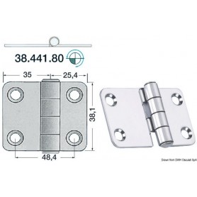 Charnières 2 mm 60,4x38,1 Le lot de 3 - Osculati Charnières Haute Qualité 8033137005206 38.441.80