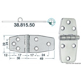 Charnières 2 mm 85x39 Le lot de 4 - Osculati Charnières Haute Qualité 8033137005633 38.815.50