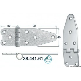 Charnières 2 mm 129x40 Le lot de 3 - Osculati Charnières Haute Qualité 8033137005138 38.441.61