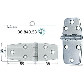 Charnière inox 97x38mm Le lot de 4 - Osculati Charnières Haute Qualité 8033137005862 38.840.53