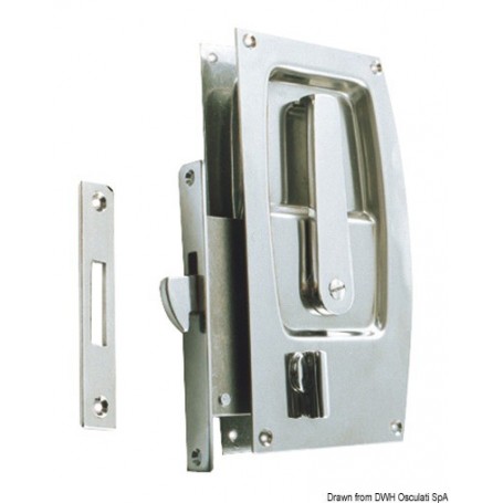 Serrures En laiton chromé pour portes coulissantes avec poignée à ras - Osculati Serrures et loquets 8033137016370 38.132.08