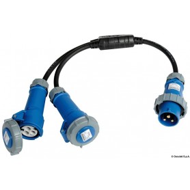 Double prise raccord. courant - Osculati Prise 220 V et 12 V camping 8033137090950 14.337.16