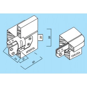 CHARNIÈRE INVISIBLE 80X27X34MM - Imnasa Charnières Haute Qualité  40250811