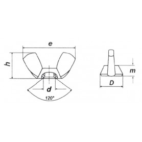 ÉCROU PAPILLON DIN315 A4 Visserie  20260432