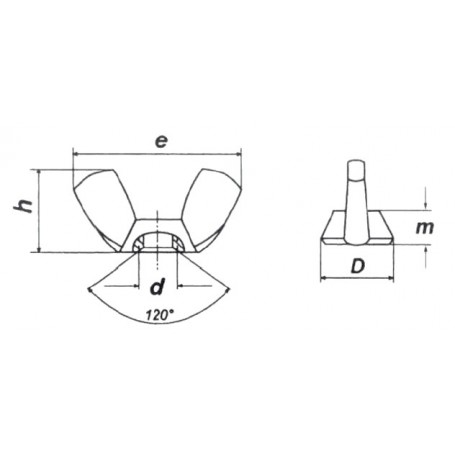 ÉCROU PAPILLON DIN315 A4 Visserie  20260432