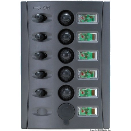 Tableaux électriques avec fusibles automatiques et double LED - Osculati Tableaux électriques 8033137092367 14.850.05