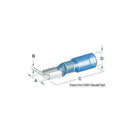 Cosses faston pré-isolées thermorétractables étanches 6,3 mm - Osculati Cosses et Cables électriques 8033137092244 14.798.01