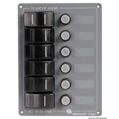 Tableau électrique en aluminium avec façade en polycarbonate gris - Osculati Tableaux électriques 8033137002212 14.845.06