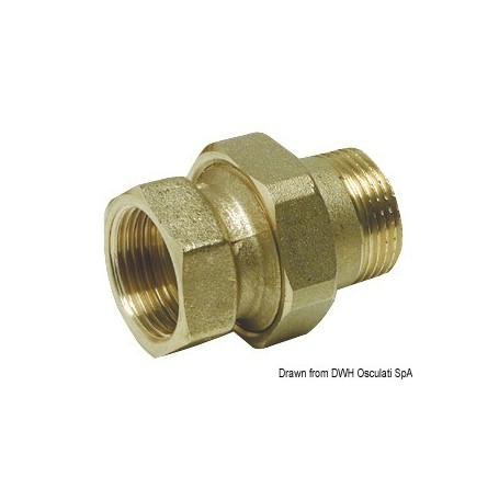 Raccords droits, 3 pièces, fermeture sphéro-conique et o-ring - Osculati Vannes & Raccords plomberie 8033137100376 17.273.00