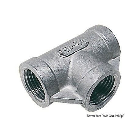 Raccords en T femelle/femelle/femelle inox 316 - Osculati Vannes & Raccords plomberie 8033137101366 17.318.01