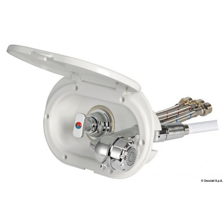 Coffret douche Oval avec robinet mélangeur et douche à bouton Desy - Osculati Douche et douchette 8033137093166 15.240.20