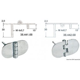 Charnières avec goujons Le lot de 2 - Osculati Charnières Haute Qualité 8033137005145 38.441.68