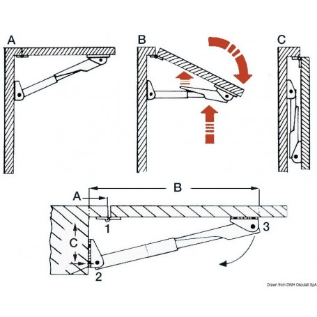 Supports de table pliants Rakego - Osculati table et pied de table  48.202.00