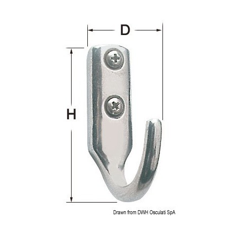 Crochets En inox moulé et poli. - Osculati Crochet et Porte-manteau 8033137128530 38.313.30