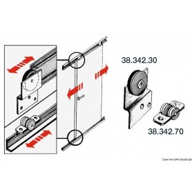 Rail et chariot en inox pour porte coulissante - Osculati Compas, bloque-porte et équerres 8033137128646 38.342.20
