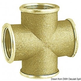 Raccord laiton femelle en croix - Osculati Vannes & Raccords plomberie 8033137099571 17.231.00