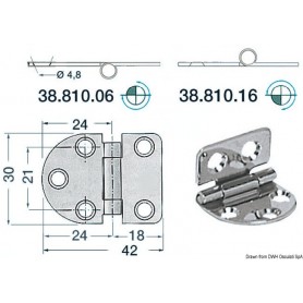 Charnières 2 mm - Osculati Charnières Haute Qualité 8033137005619 38.810.06