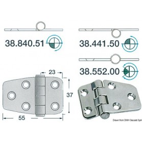 Charnières 2 mm - Osculati Charnières Haute Qualité 8033137129148 38.441.50