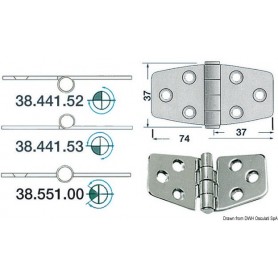 Charnières 2 mm - Osculati Charnières Haute Qualité 8033137129162 38.441.52
