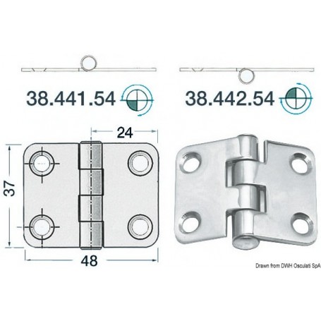 Charnières 2 mm Vendu par 6
