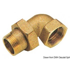 Raccord coudé à 90, 3 pièces, mâle/femelle avec fermeture sphéro-conique et o-ring - Osculati Vannes & Raccords plomberie 803313