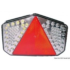 Feu arrière à LED avec catadioptre triangulaire - Osculati accessoires remorque 8033137068140 02.021.20