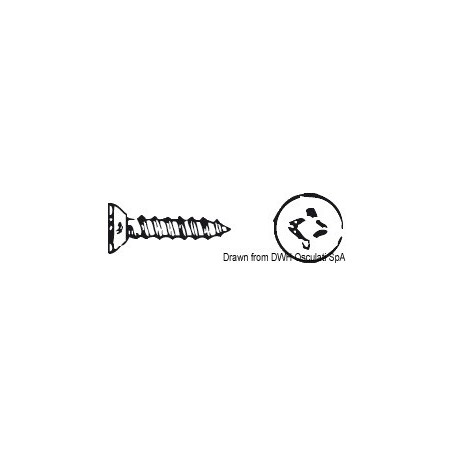 Vis autotaraudeuse tête conique fraisée cruciforme, UNI 6955 DIN 7982 8033137175855A2-7982-02.9X010