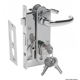 Serrure à encastrer En laiton chromé et cylindre de sûreté Serrure à encastrer En laiton chromé et cylindre de sûreté