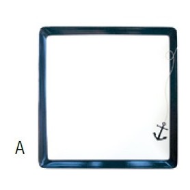 Set complet de Vaisselle en mélamine ancre marine (6 Pcs).  