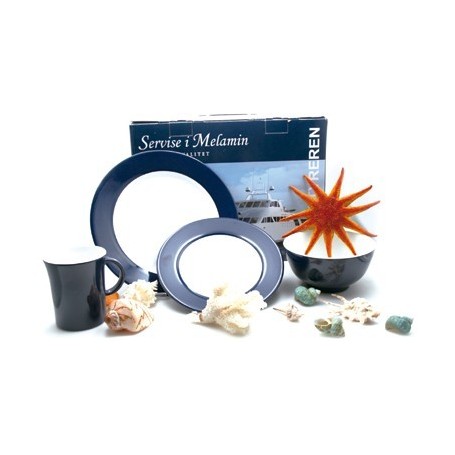 KIT VAISSELLE MELAMINE DEUX COULEURS 16p 