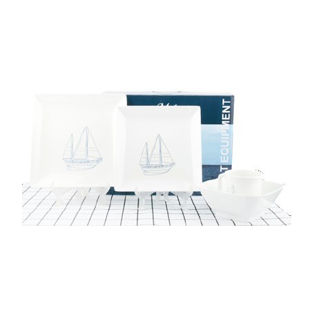KIT VAISSELLE MELAMINE SAILING (16 Pcs) 