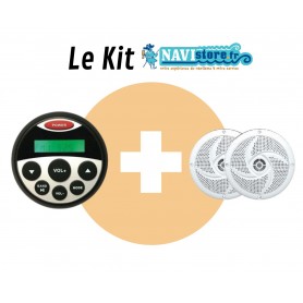 Kit Autoradio + haut parleurs étanches 