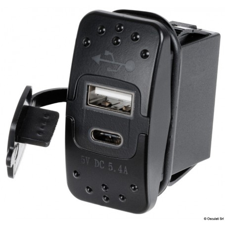 Prise de courant avec double USB Version:Prise USB-A + USB-C Prise de courant avec double USB