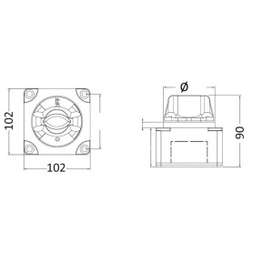 Interrupteur batteries/commutateur à poser/encastrer Electra HD Version: 550A ON-OFFInterrupteur batteries/commutateur à poser/e