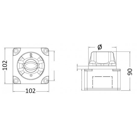 Interrupteur batteries/commutateur à poser/encastrer Electra HD Version: 550A ON-OFFInterrupteur batteries/commutateur à poser/e