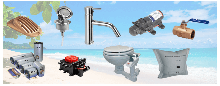 Le circuit d'eau claire et eau noire à bord du bateau et les crépines.